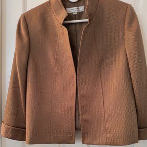 Tahari Goldtone Patterned Jacket Size 12